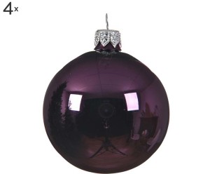 Komplet 4 bombek „Shiny Violet I”, Ø 10 cm