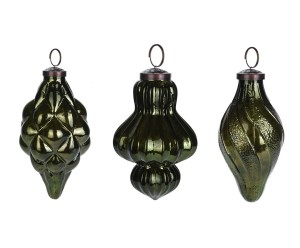 Komplet 3 bombek „Jockum Olive II”, Ø 8, wys. 14 cm