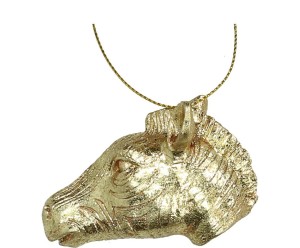 Ozdoba choinkowa „Zebra Gold”, 3,5 x 6,5 x 4,3 cm