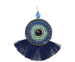 Ozdoba choinkowa „Beads Blue I”, 0,5 x 10 x 11 cm