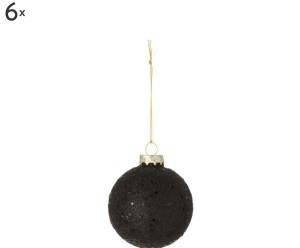 Komplet 6 dekoracji choinkowych „Stars Ball”, Ø 8, wys. 8 cm