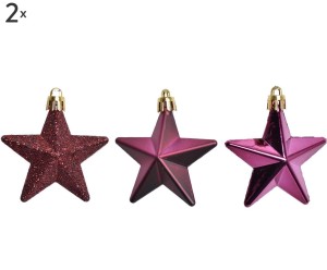 Komplet 6 bombek „Star Fuchsia”