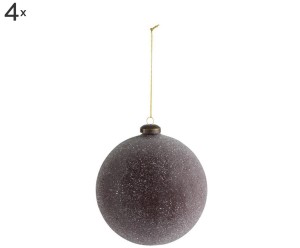 Komplet 4 bombek świątecznych „Bordo Pearls”, Ø 12 cm