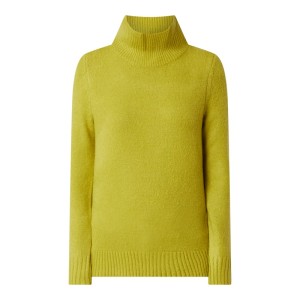 Sweter z wywijanym kołnierzem i prążkowanymi ściągaczami