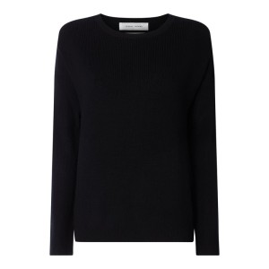 Sweter z wełny merino z prążkowaną fakturą