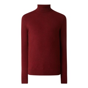 Sweter z wywijanym kołnierzem z domieszką kaszmiru