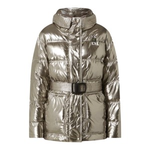 Kurtka pikowana z efektem metalicznym i watowaniem