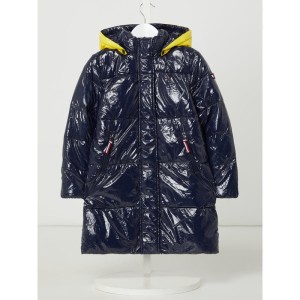 Kurtka pikowana z odpinanym kapturem — watowana