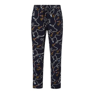 Luźne spodnie ze wzorem na całej powierzchni