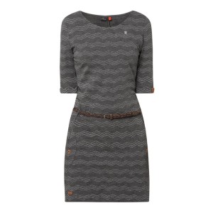 Sukienka z dżerseju z plecionym paskiem model ‘Tanya’