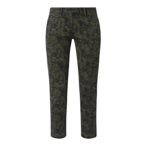 Spodnie capri o kroju slim fit z ornamentalnym wzorem model ‘New York’