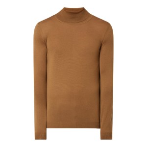 Sweter z wywijanym kołnierzem z żywej wełny model ‘Musso-P’