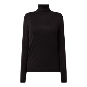 Sweter z wywijanym kołnierzem z prążkowanymi wykończeniami