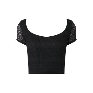 Krótka bluzka z kwiatowej koronki