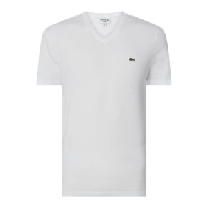 T-shirt o kroju Regular Fit z dekoltem w serek