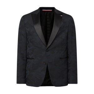 Marynarka smokingowa o kroju slim fit z dodatkiem wełny