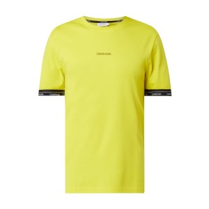 T-shirt z paskami z logo