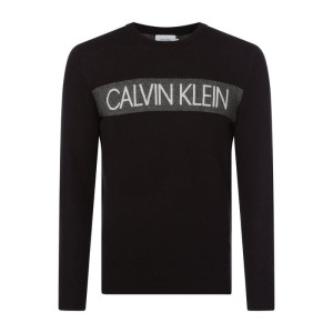 Sweter z tkanym logo