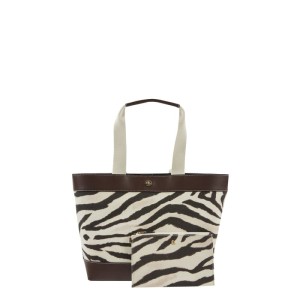 Torba shopper ze wzorem w zebrę model ‘Harper’