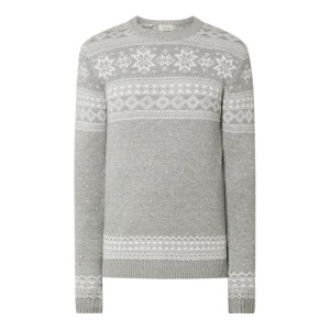 Sweter z norweskim wzorem z bawełny ekologicznej