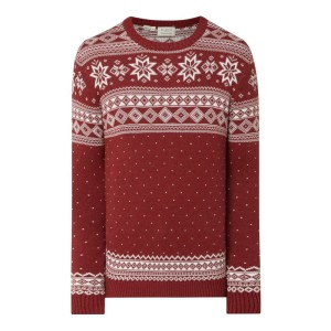 Sweter z norweskim wzorem z bawełny ekologicznej