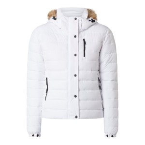 Kurtka pikowana z odpinanym kapturem — watowana