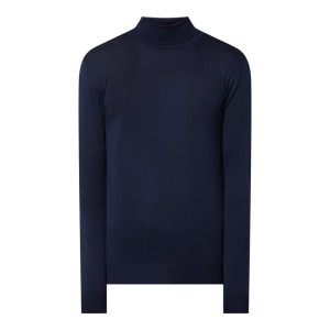 Sweter z wywijanym kołnierzem z mieszanki wełny