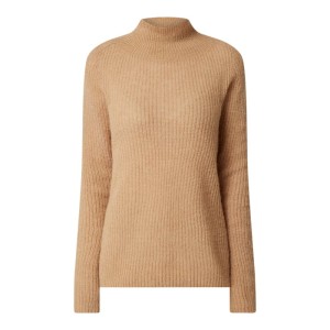 Sweter z wywijanym kołnierzem z dodatkiem wełny z alpaki model ‘Lyza’