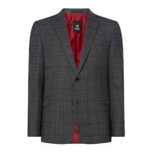 Marynarka zapinana na 2 guziki o kroju slim fit ze wzorem w kratę model ‘Aron’