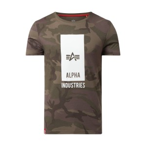 T-shirt z bawełny z wzorem moro