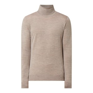 Sweter z wywijanym kołnierzem z żywej wełny model ‘Denny’