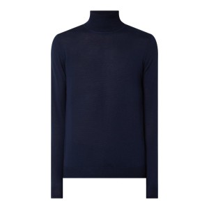 Sweter z wywijanym kołnierzem z żywej wełny model ‘Denny’