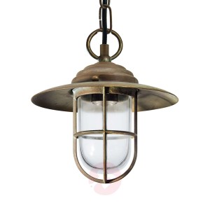 Lampa wisząca Bruno na zewnątrz, antyczny mosiądz