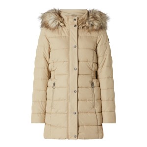 Kurtka pikowana z odpinanym sztucznym futrem