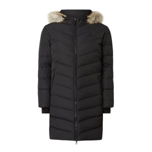 Płaszcz puchowy ze sztucznym futrem