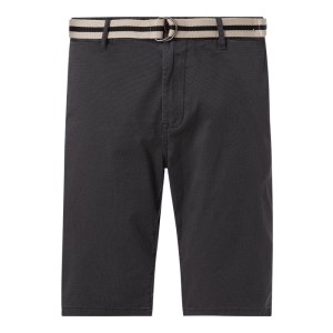 Szorty chinosy o kroju regular slim fit z paskiem model ‘Josh’