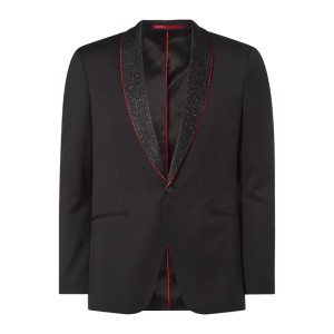 Marynarka smokingowa o kroju extra slim fit z żywej wełny model ‘Arti’