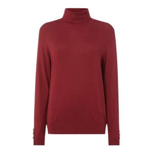 Sweter z wywijanym kołnierzem PLUS SIZE z mieszanki bawełny i modalu model ‘Milda’