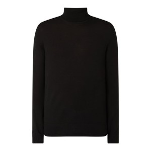 Sweter z wywijanym kołnierzem z wełny merino model ‘Nevile’