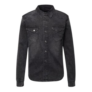 Koszula jeansowa o kroju modern fit z przetarciami