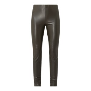 Legginsy o kroju body fit z materiału skóropodobnego