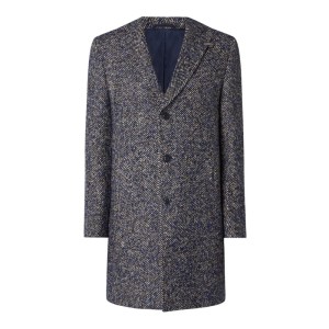 Płaszcz wełniany ze wzorem w jodełkę model ‘Duncan’