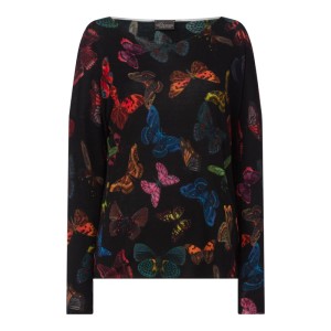 Sweter z wełny ze wzorem w motyle