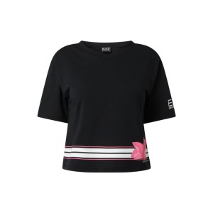 T-shirt o pudełkowym kroju z nadrukiem z logo