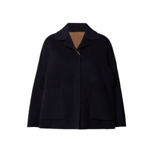 Płaszcz wełniany krótki z żywej wełny z paskiem w talii model ‘Selva’