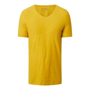 T-shirt z czystej bawełny z dekoltem w serek