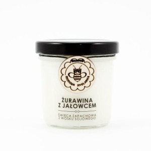 ŚWIECA ŻURAWINA Z JAŁOWCEM 120 ML, MIODOWA MYDLARNIA