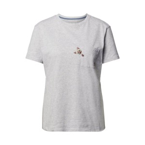 T-shirt z kieszenią na piersi i haftami