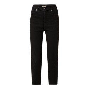 Jeansy skrócone z wysokim stanem o kroju tapered fit z dodatkiem streczu — Water