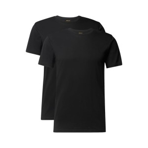 T-shirt z bawełny z dekoltem w serek w zestawie 2 szt.